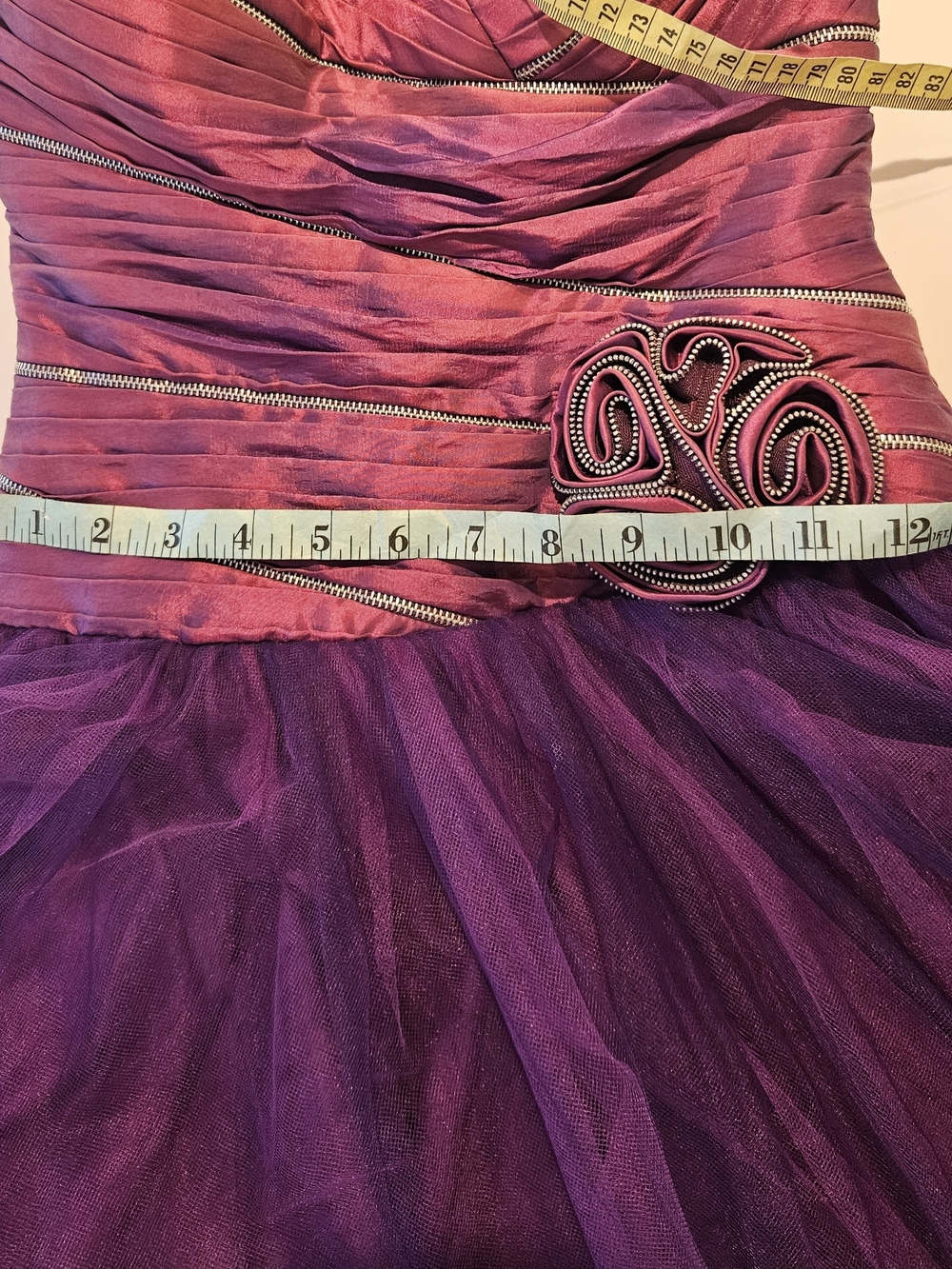 Strapless Purple Ombre Tulle Formal Dress